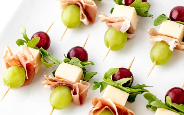 cheese and veggie skewers