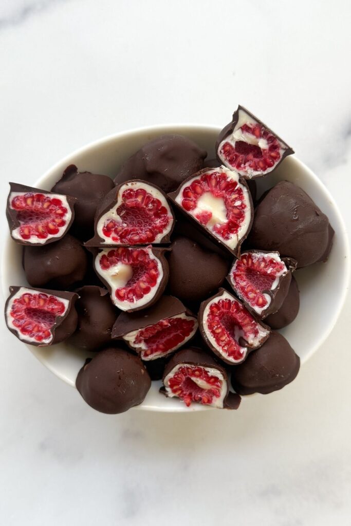 frozen chocolate covered raspberries