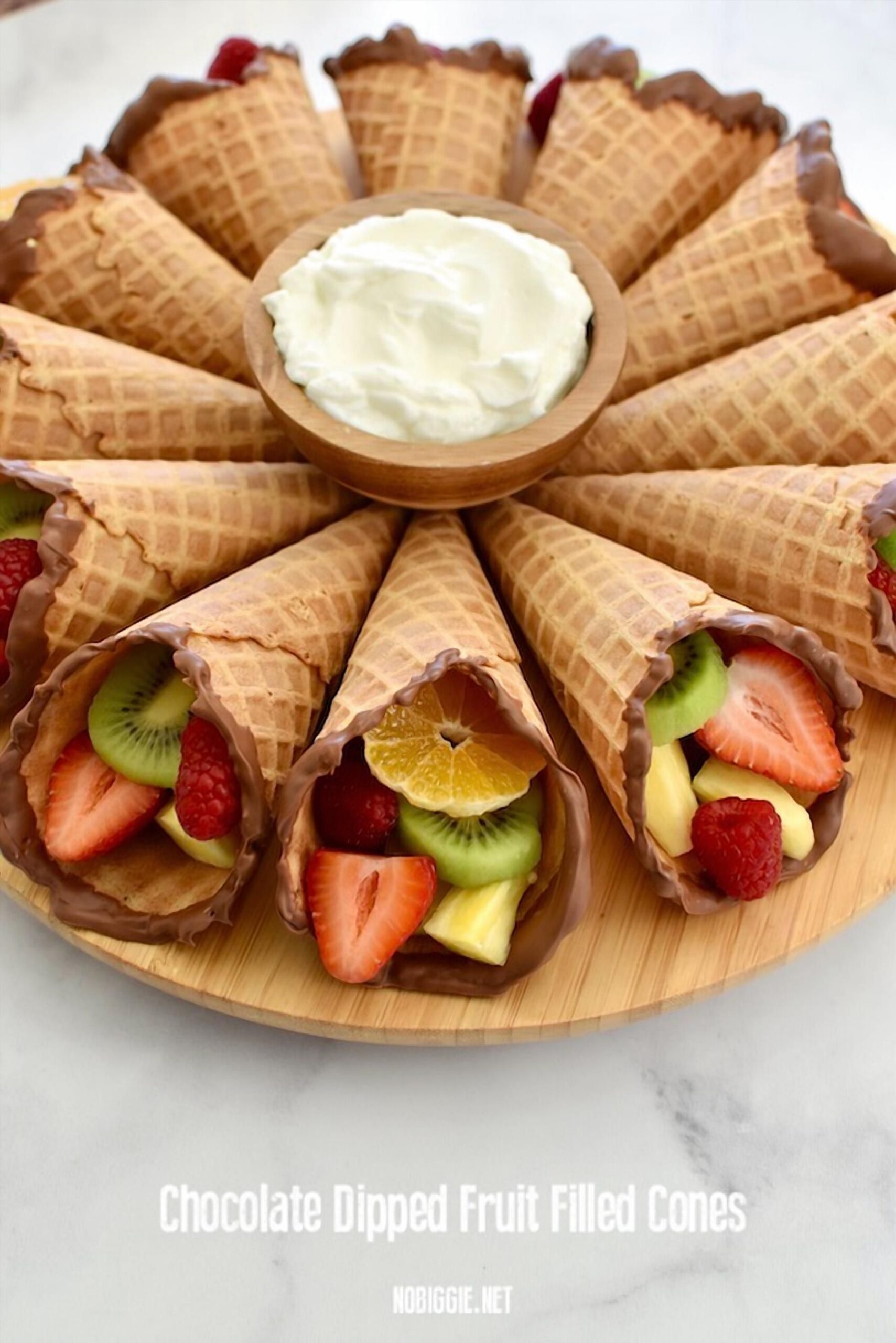 Chocolate Dipped Fruit Cones