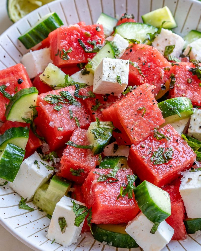 healthy cucumber feta salad