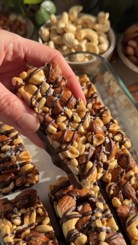 dark chocolate sea salt nut bars