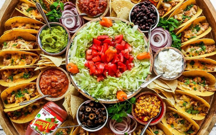 colorful taco platter