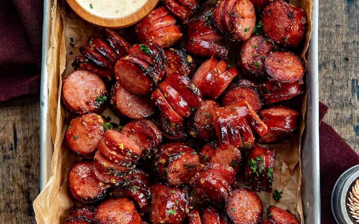 hasselback kielbasa bites recipe