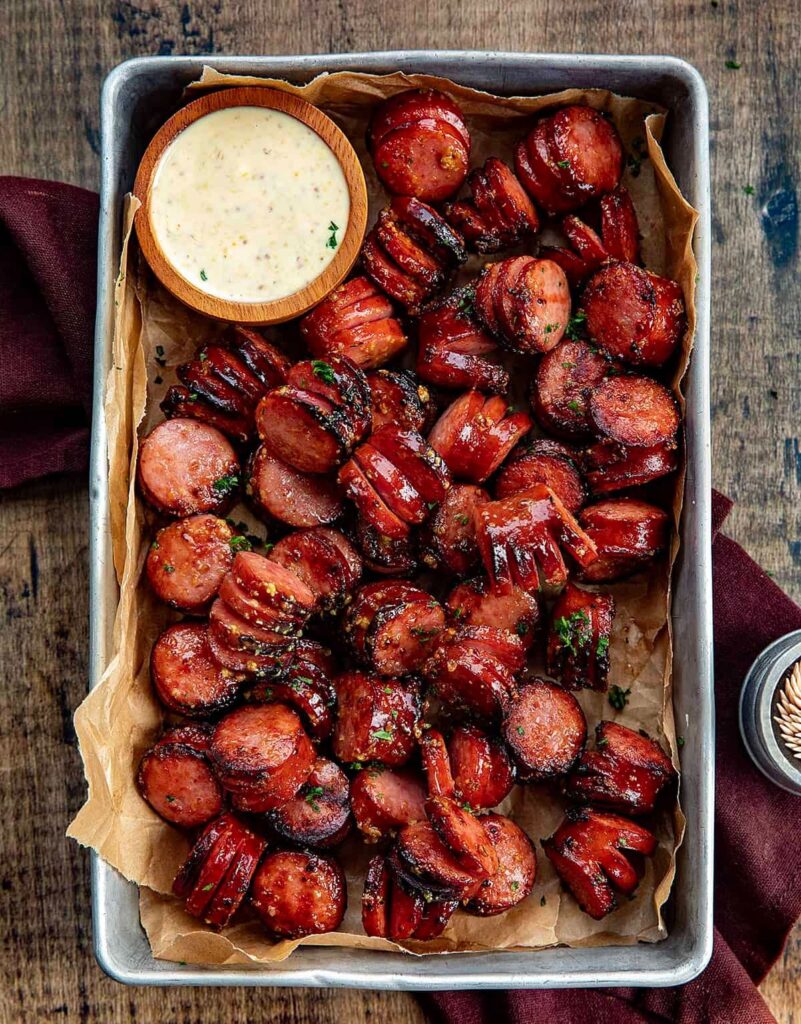 hasselback kielbasa bites recipe