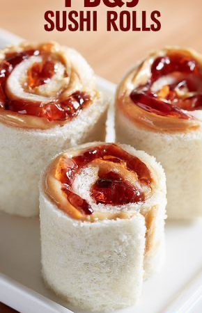 peanut butter and jelly sushi
