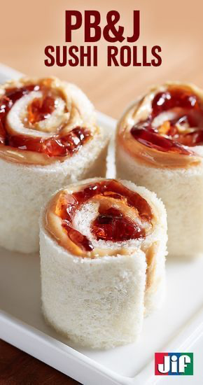 peanut butter and jelly sushi