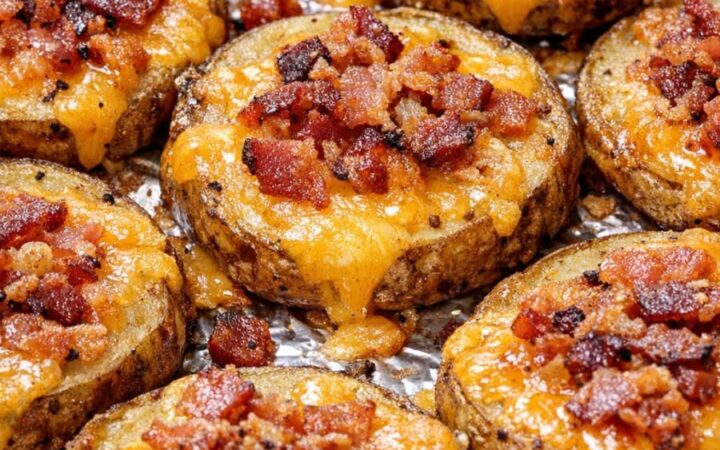 cheesy bacon potato slices