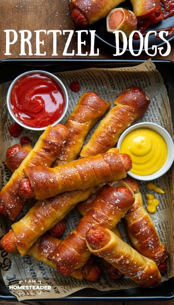 pretzel dogs with pizza dough