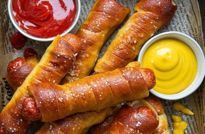 pretzel dogs with pizza dough