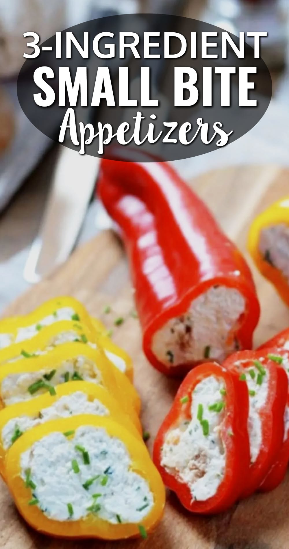 3-Ingredient One Bite Stuffed Pepper Appetizer Bites